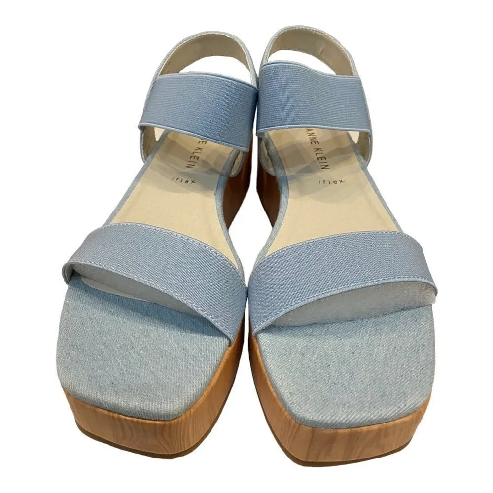 NEW Anne Klein Women's Natalia Blue Platform Sandals 9